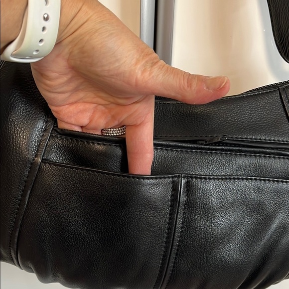 DEREK ALEXANDER Black Vintage Leather Shoulder Bag Mint Condition - Picture 5 of 16